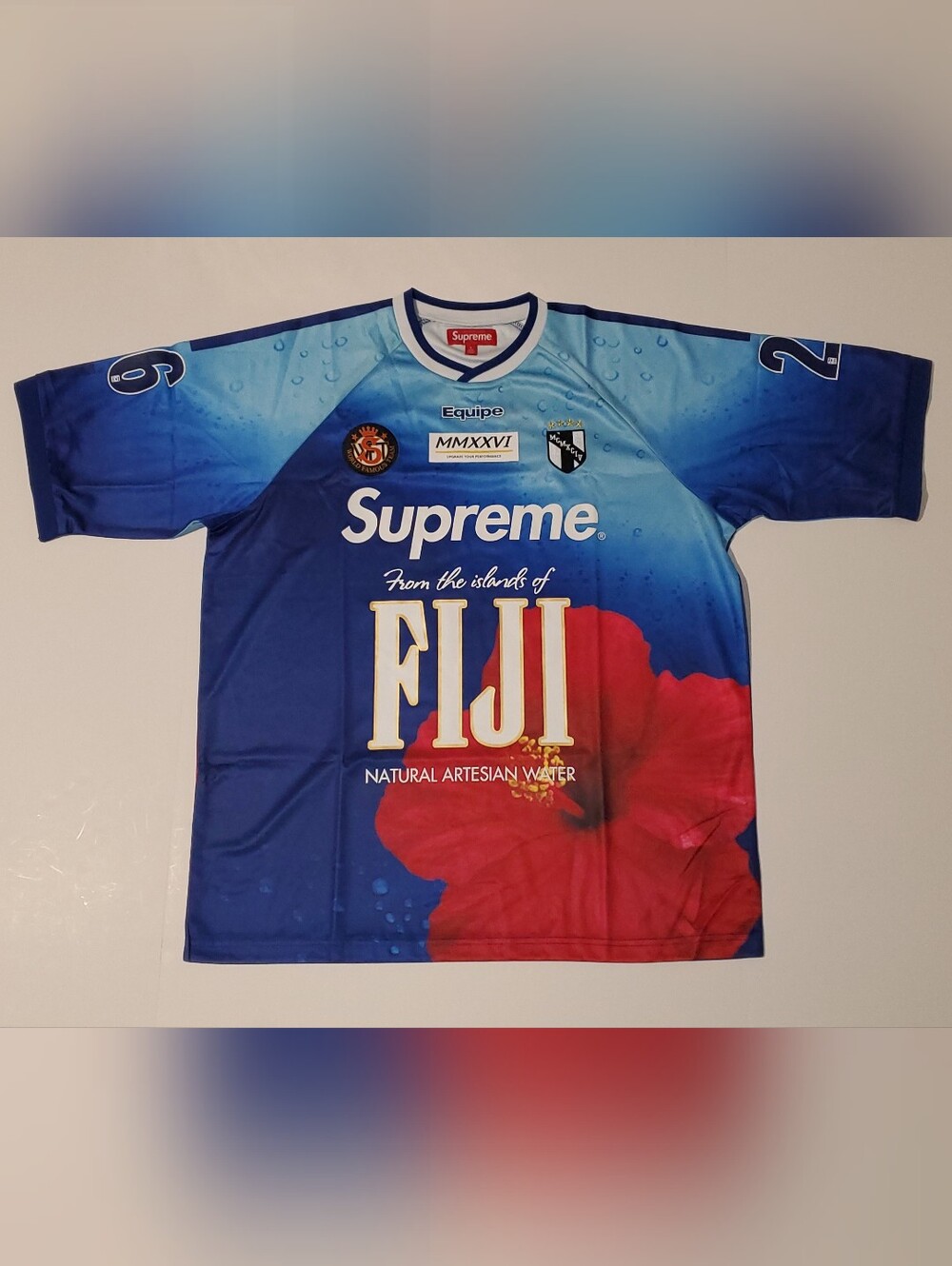Supreme Men's Fiji Blue & Red Jersey Size L